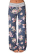Sexy Grey Floral Terry Wide Leg Pants